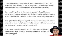 该Pāti Māori MP被诊断患有肾病，要休假